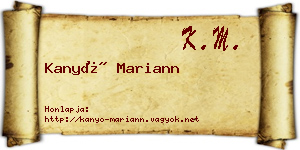 Kanyó Mariann névjegykártya