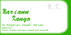 mariann kanyo business card